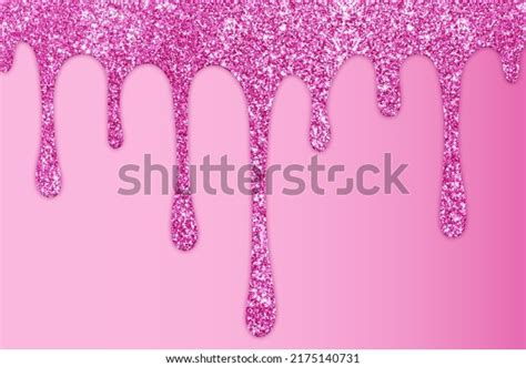 Pink Dripping Glitter Background Dripping Glitter Stock Illustration