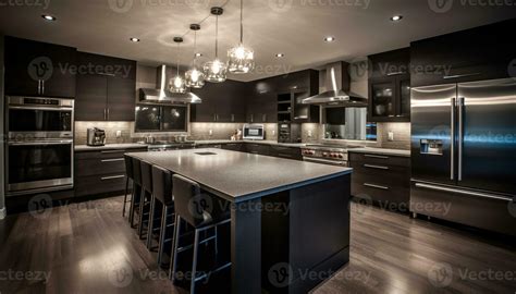 Modern Luxury Kitchen Design With Elegant Stainless Steel Appliances