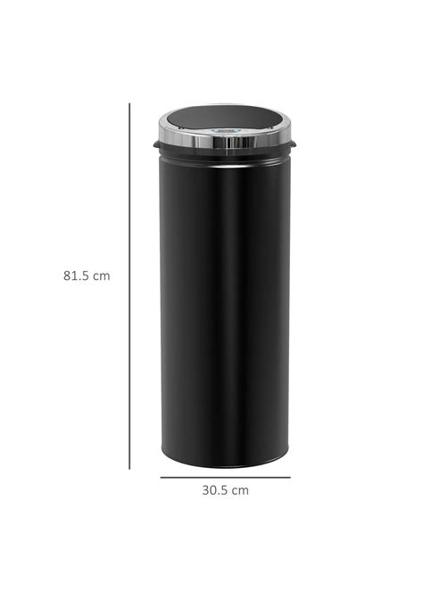 Homcom Black Kitchen Waste Bin 305cm X 305cm X 815cm 50l Matalan