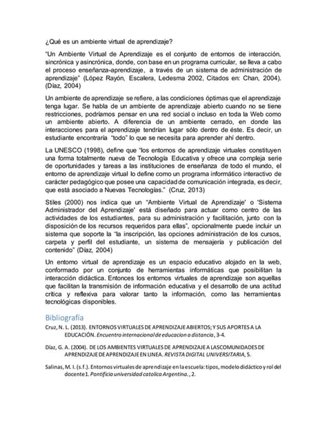 Qué es un ambiente virtual de aprendizaje PDF