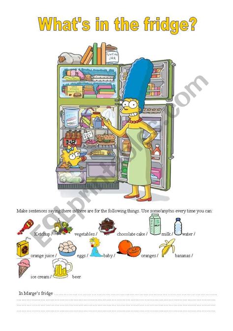 Whats In The Fridge ESL Worksheet By Magalie B