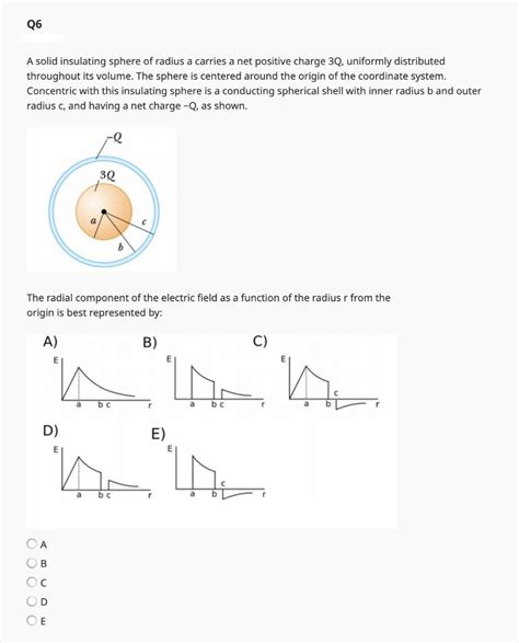 Solved A Solid Insulating Sphere Of Radius A Carries A Net