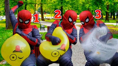 Spiderman Vs Balon Emoji Slow Motion Water Balloon Popping Videos