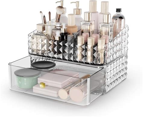 Rosoenvi Makeup Organizer For Vanity Stackable Cosmetics Organizer And