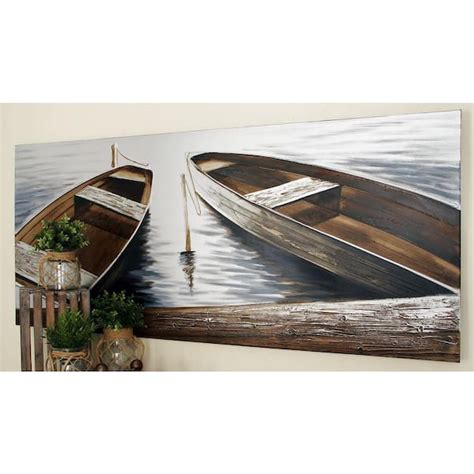 Reviews For Litton Lane Panel Sail Boat Wall Art In X In