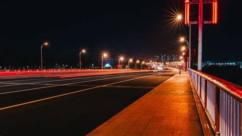 Street Lights Turned On During Night Time · Free Stock Photo