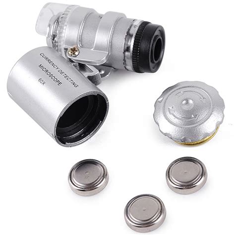 Glass Eyes Coin Magnifying Electronic Microscope Lighted Magnifier 60x ...