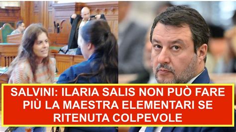 SALVINI ILARIA SALIS NON PUÒ FARE PIÙ LA MAESTRA ELEMENTARI SE