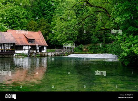 Blaubeuren Historic Hammer Mill At The Blautopf Karstic Spring At The