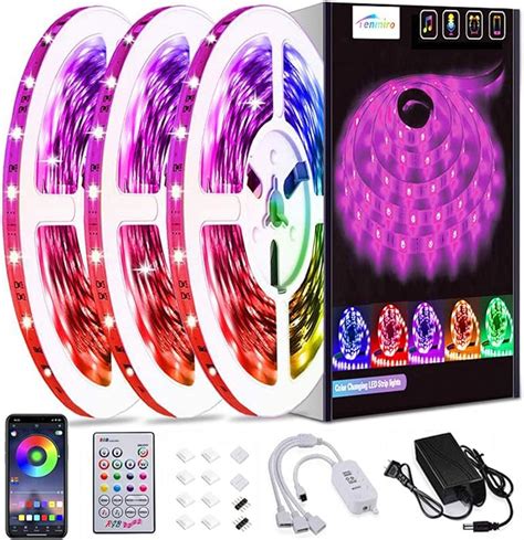 Ft Led Strip Lights Tenmiro Smart Led Light Strips Music Sync Color