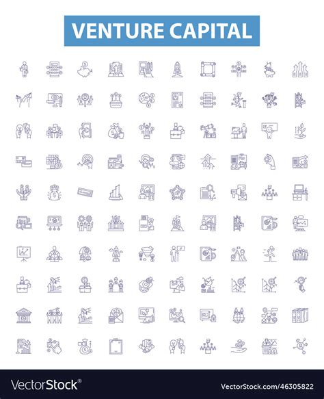 Venture Capital Line Icons Signs Set Royalty Free Vector