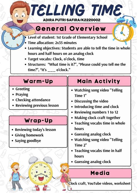 Telling Time Lesson Plans Ell S Class