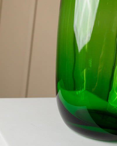 Vintage Oval Green Glass Vase Stockholm Series By Maria Vinka For Ikea