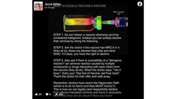 Fact Check Viral Meme Advising How To Legally Decline A Vaccine Is