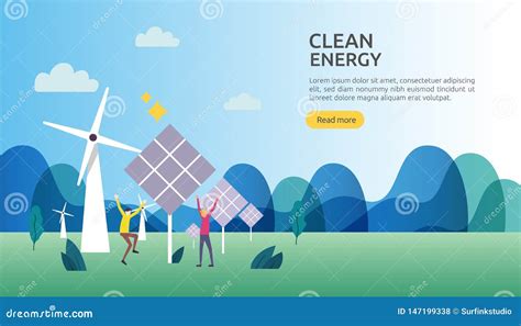 Green Clean Energy Sources Renewable Electric Sun Solar Panel And Wind