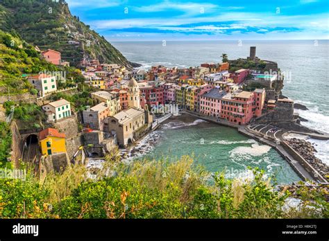 Vernazza Fishing Village Seascape In Five Lands Cinque Terre National