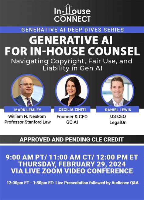 4freecle Free Continuing Legal Education February 29 Generative Ai For In House Counsel