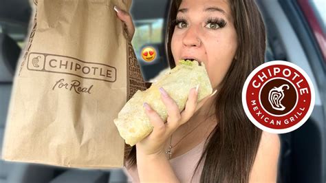 Chipotle Giant Burrito Mukbang Real Eating Sounds Asmr Eating Chips And Quac Veggie Burrito Las