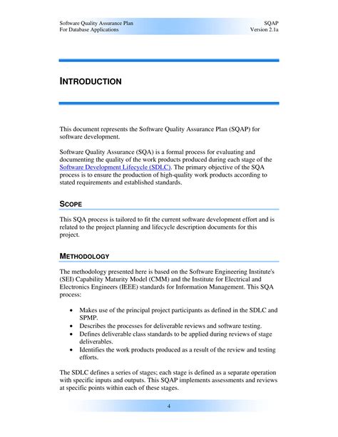 Software Quality Assurance Plan Examples Format How To Develop Pdf