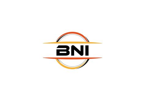 Bni Lettre Royalties Ellipse Forme Logo Bni Brosse Art Logo Bni Logo Pour Une Entreprise