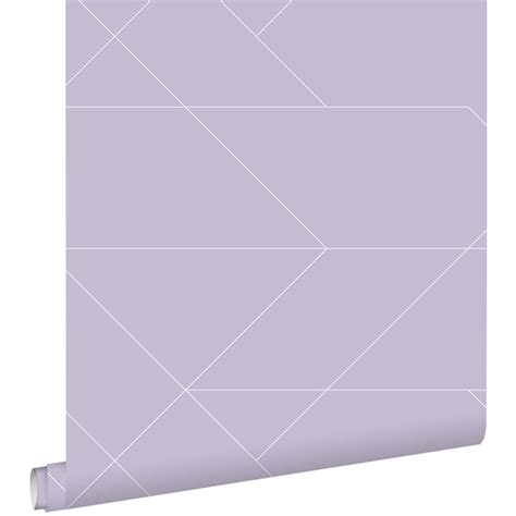 Papier Peint Lignes Graphiques Lilas Violet Papier Peint