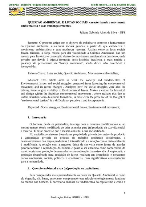 PDF QUESTÃO AMBIENTAL E LUTAS SOCIAIS caracterizando o DOKUMEN TIPS