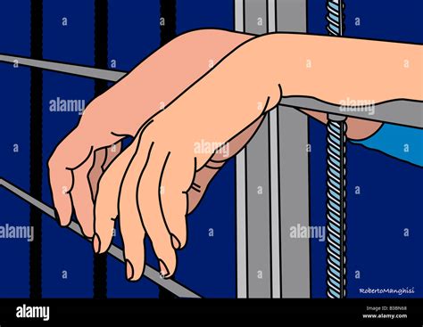 Ilustración de las manos del prisionero Fotografía de stock Alamy