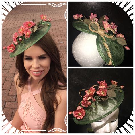 Autumn Flowers Dusky Pink And Soft Olive Green Fascinator 🎀 Heads