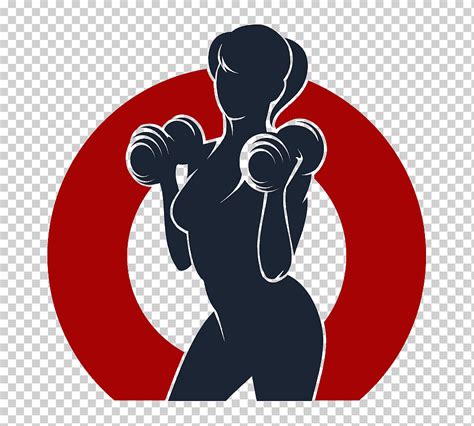 Mujer Con Mancuernas Logotipo Gimnasio Entrenamiento F Sico