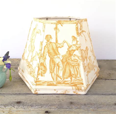 Pierre Deux Mustard Toile Lampshade French Country Cotton Etsy Toile Lamp Lamp Swing Arm Lamp