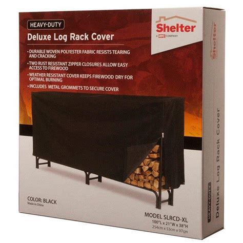 Shelter Extra Large Black Deluxe Log Rack Cover By Shelter At Fleet Farm