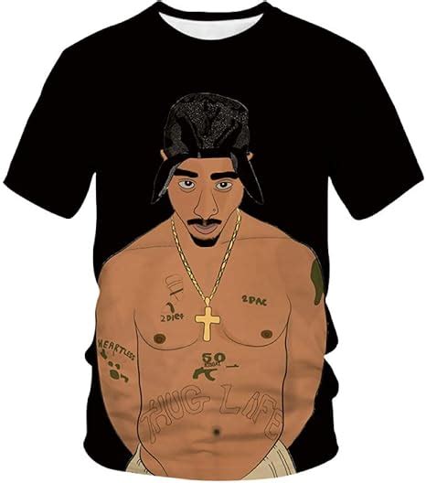 Zsxdcfv T Shirt 2pac Camiseta Star Tupac 3d Rapper Streetwear Hombres