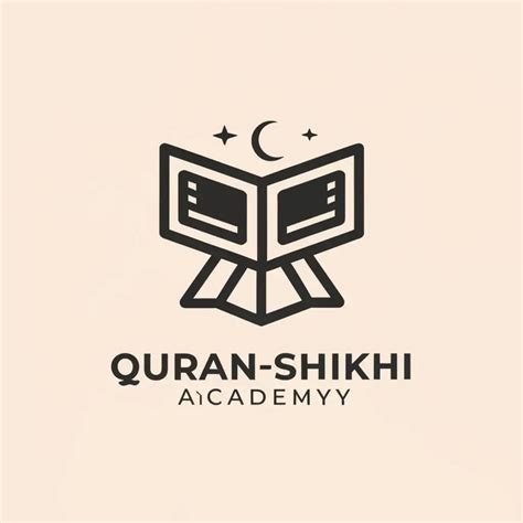 Logo Design For Quranshikhi Academy Minimalistic Quran Symbol In