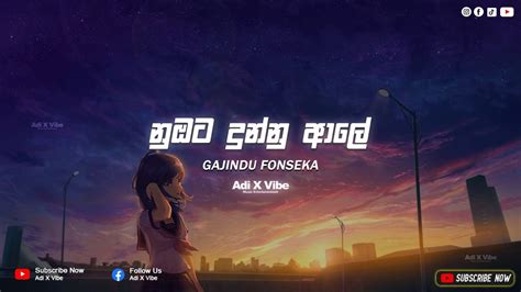 Numbata Dunnu Aale නුඔට දුන්නු ආලේ Gajindu Fonseka Adi X Vibe Full Hd Youtube