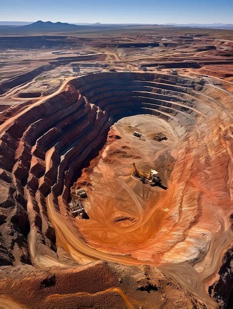 Premium Ai Image Aerial View Over Junction Mine Open Pit In Broken