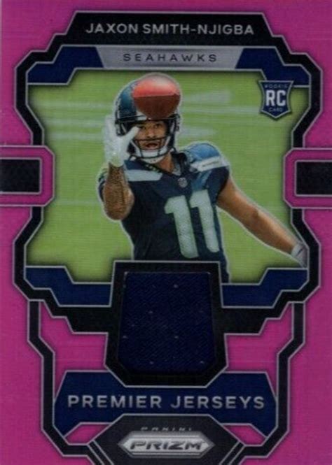 Jaxon Smith Njigba 2023 Prizm PJ JS Premier Jerseys Pink PSA 10