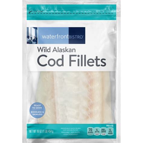 Waterfront Bistro BONELESS & SKINLESS WILD ALASKAN COD FILLETS - 1Source