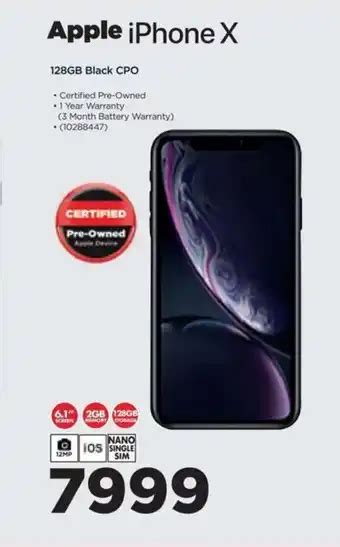 Apple Iphone X Gb Black Cpo Offer At Hifi Corp