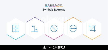 25 Symbols Arrows Blue Icon Pack Stock Vector Image Art Alamy