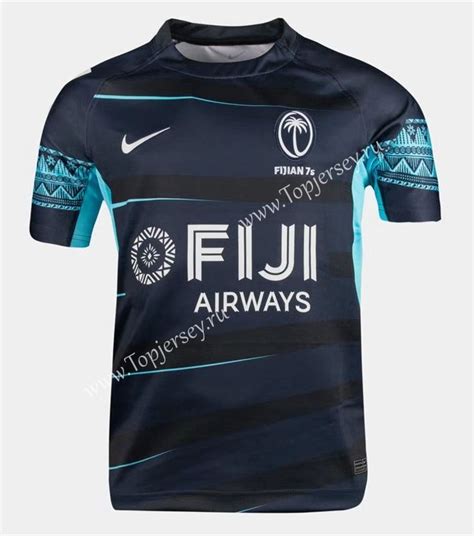 2023 Fiji Sevens Away Black Rugby Shirt-Fiji| topjersey