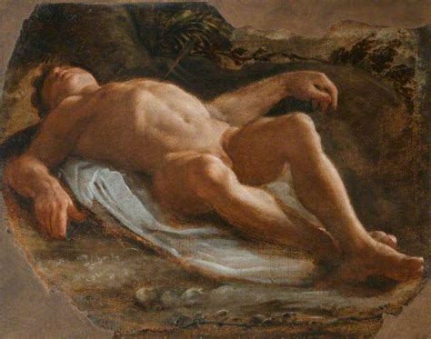 A Recumbent Male Nude Painting Annibale Carracci Oil Paintings