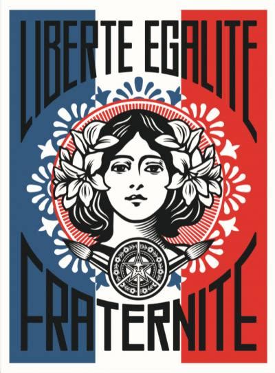 Shepard Fairey Liberté Egalité Fraternité Lithographie Street Art Und Graffiti Plazzart