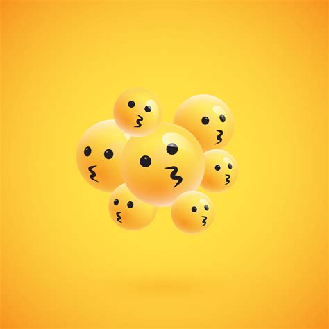 Group Of High Detailed Yellow Emoticons Vector Illustration 451293