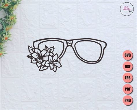 Floral Sunglasses Print File Sunglasses Clipart Sunglasses Etsy