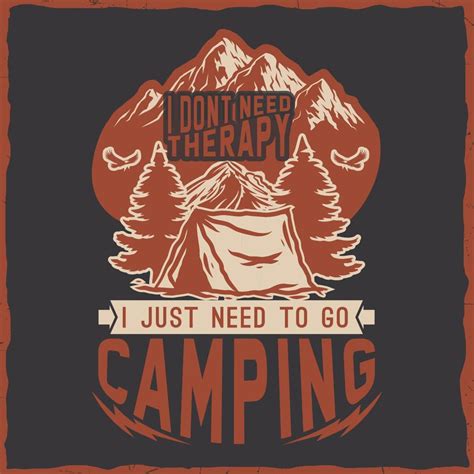 camping senderismo camiseta diseño retro vintage tipografía ilustración