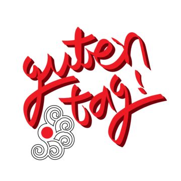 Guten Tag Lettering Free Png And Psd Guten Tag Jerman Lettering PNG