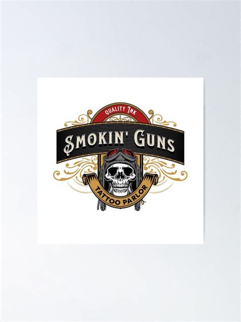 "Smoking Guns Tattoo" Poster for Sale by CattlettArt | Redbubble