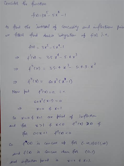 [solved] Determine The Intervals Of Concavity And Inflection Point S Course Hero