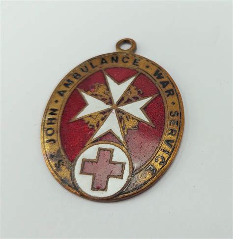 Ww1 St John Ambulance War Service Fob Sally Antiques