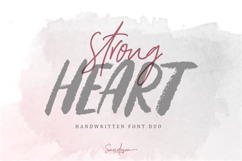 Strong Heart Script Font Saridezra Fontspace